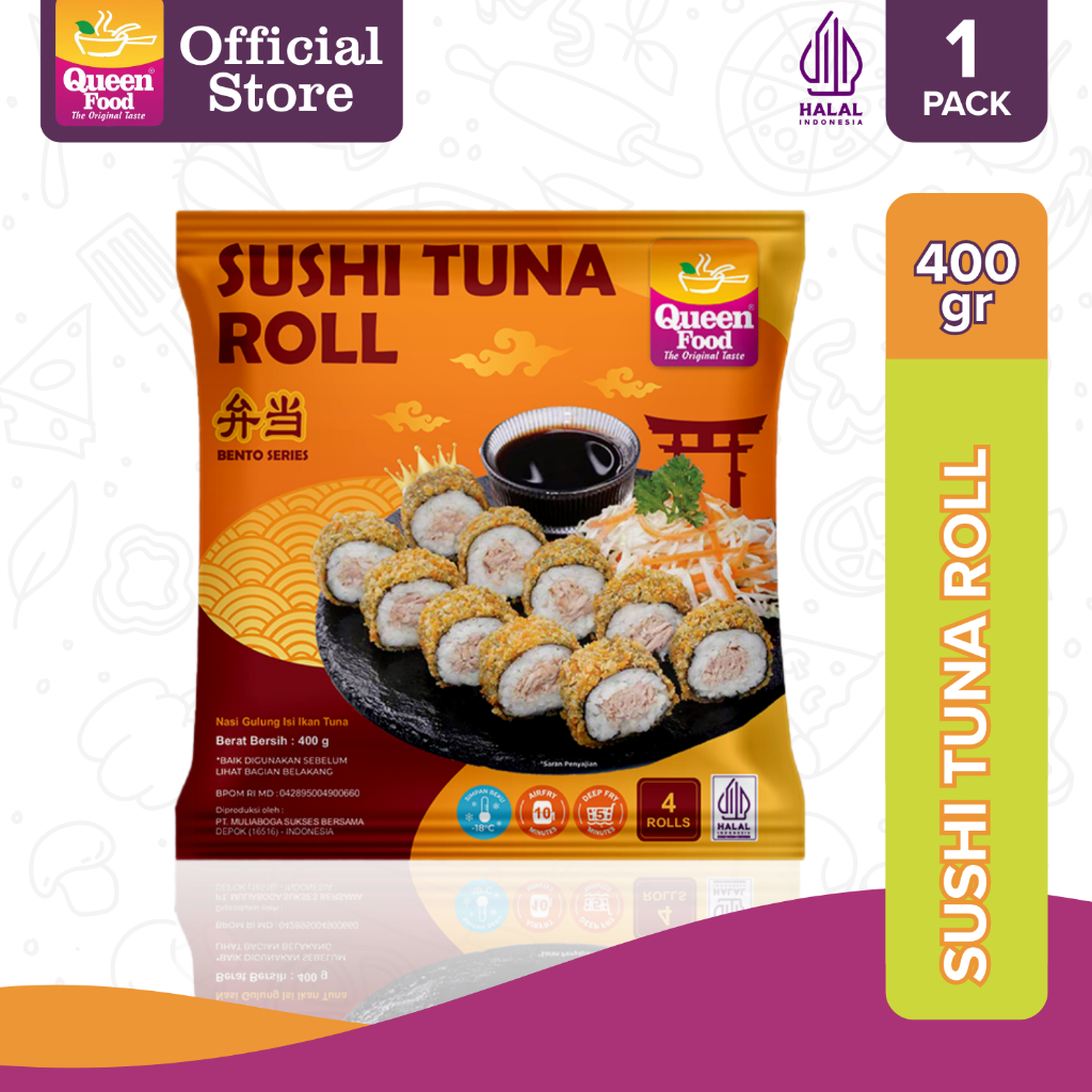 Queen Food -  Sushi Tuna Roll 400g isi 4 roll - Frozen Food