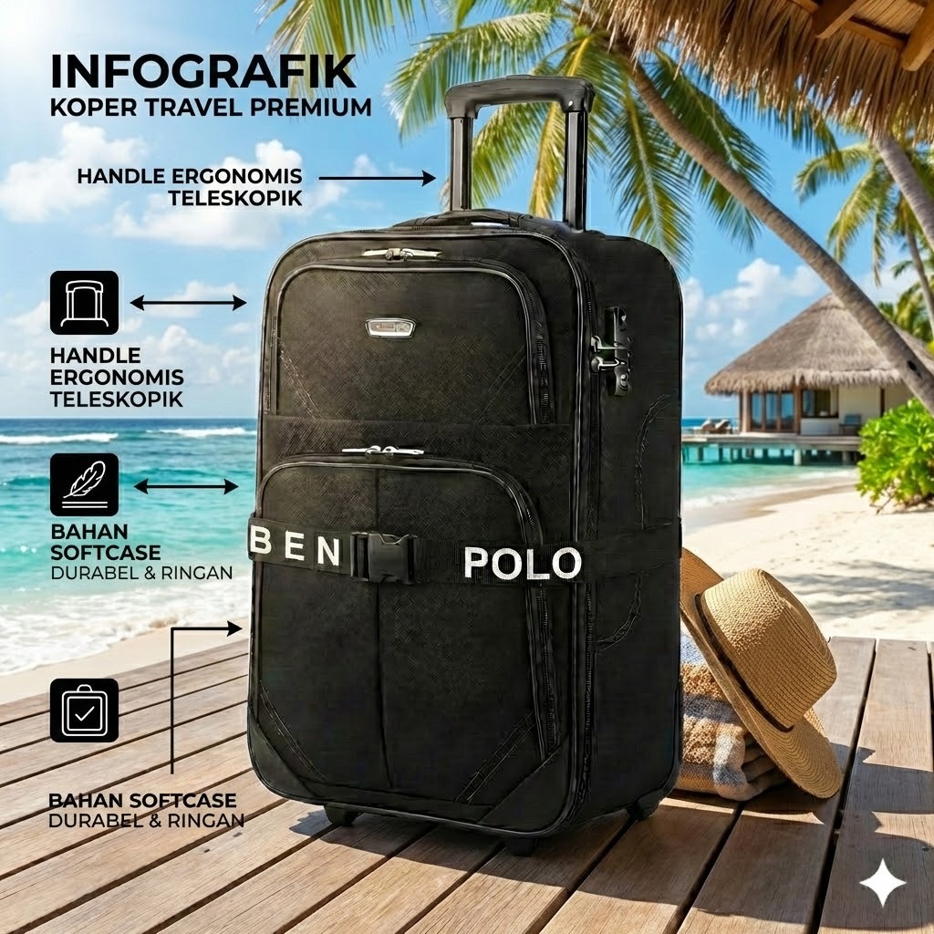 [JURAGAN TAS] Koper 20 Inch Koper POLO PL020 Bahan Nilon Import Ekspanding POLO Original