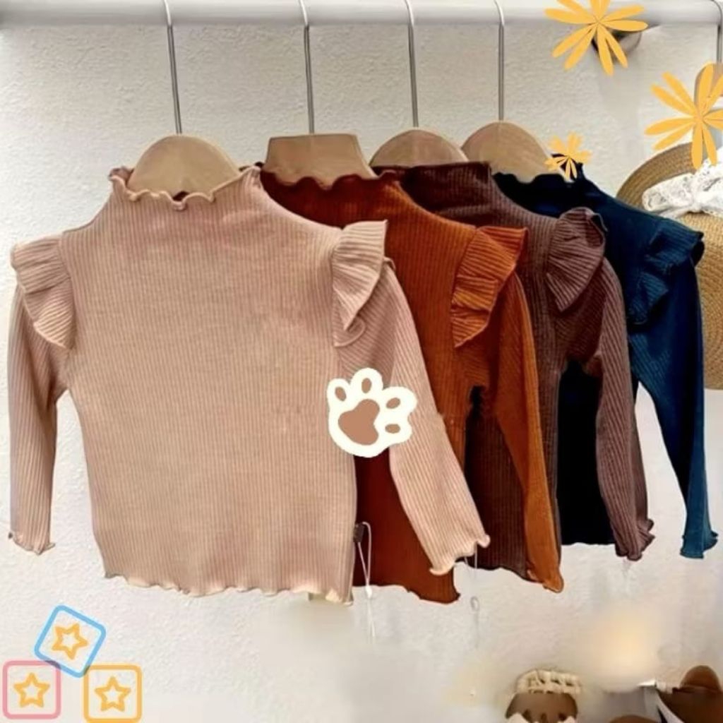 Princess top ruffle1-9 tahun kaos anak perempuan korea style