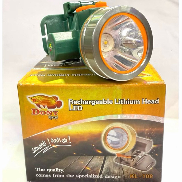 Senter kepala dony anti air KL-108 original LED PUTIH DAN KUNING