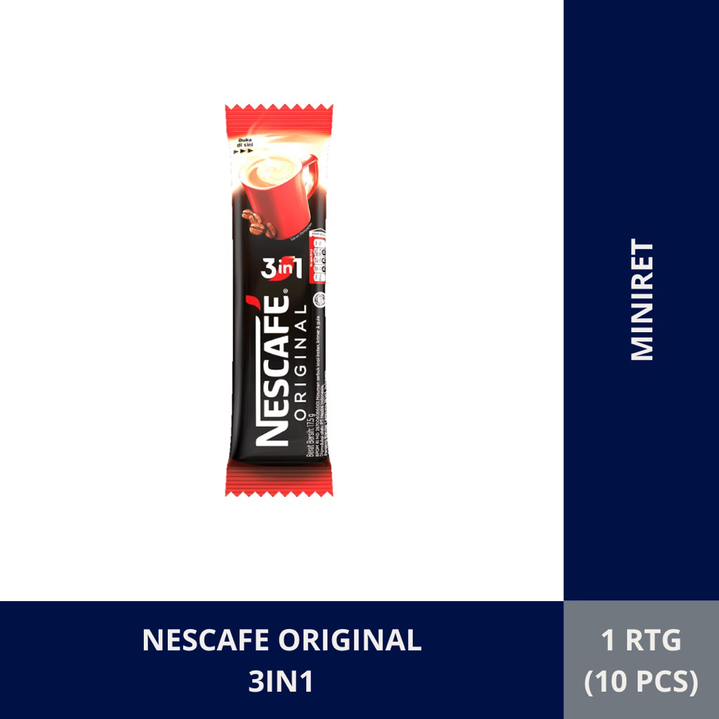 NESCAFE ORIGINAL 3 IN 1 SACHET | 1 RENTENG | 10 PCS | KOPI ORIGINAL