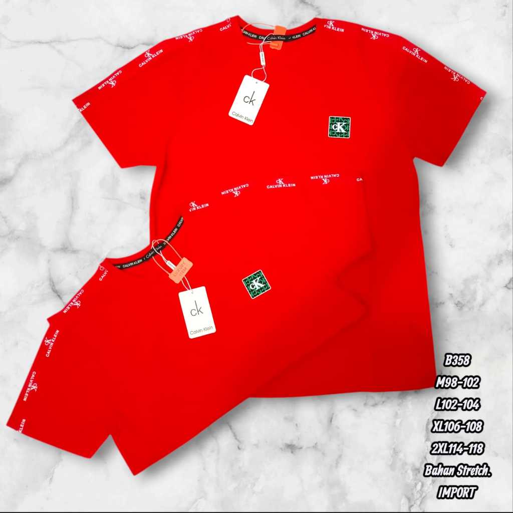 kaos import premium merah imlek buat pria