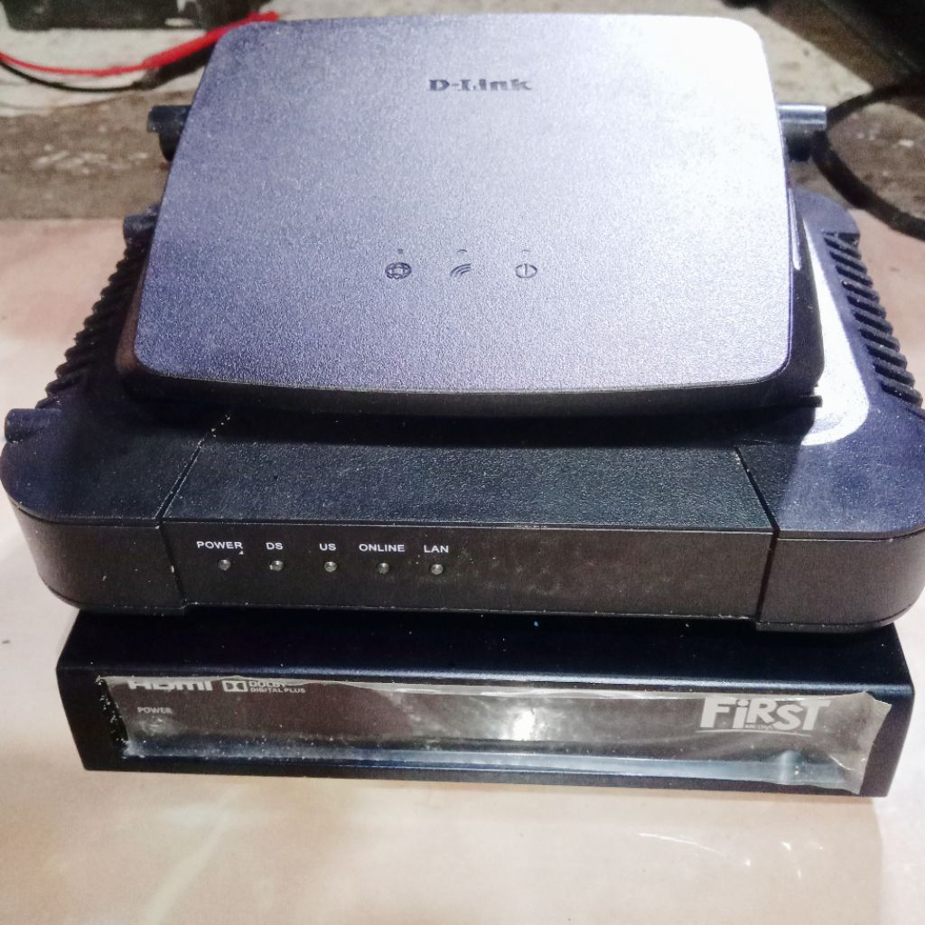 receiver parabola first media D-link dekoder modem wifi normal siap pakai tanpa adaftor | dvd setbok
