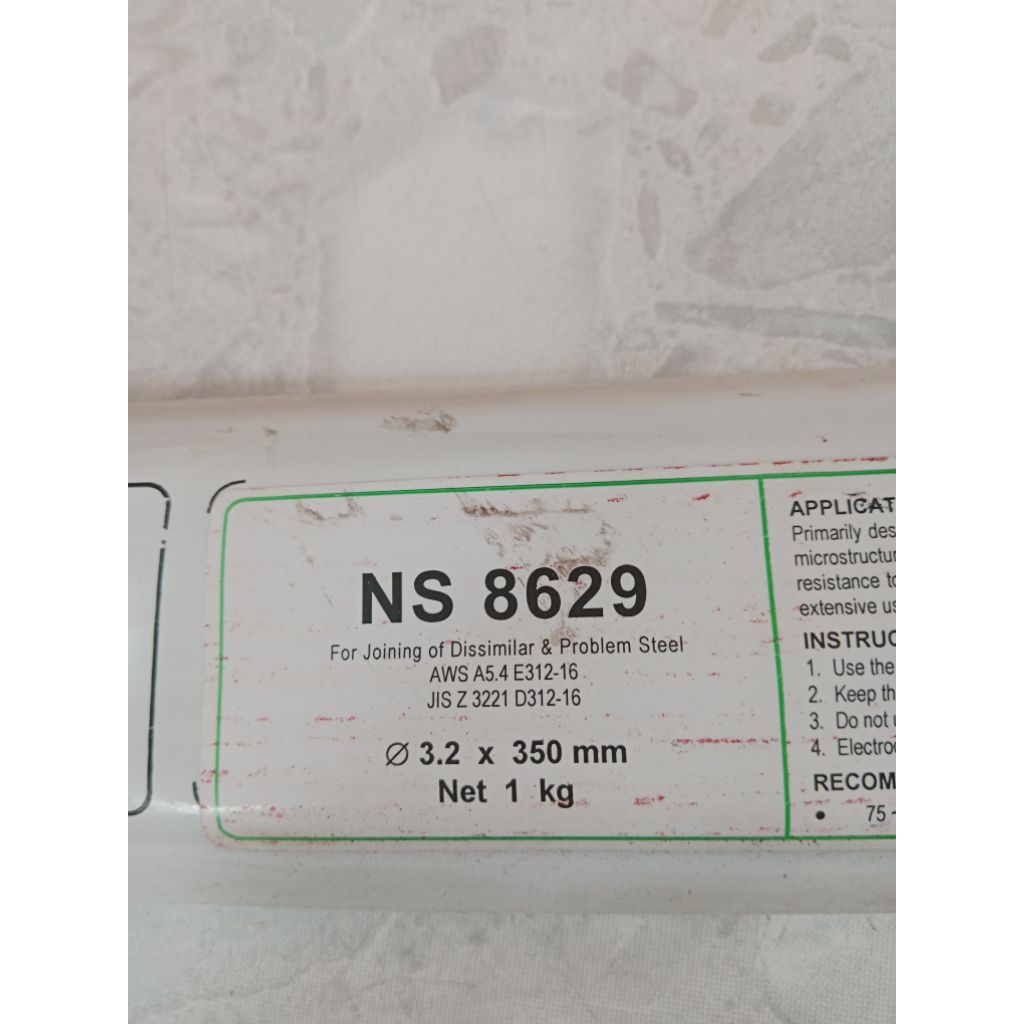 KAWAT LAS PROBLEM STEEL NS-8629 AWS E312-16 Size. 3.2MM