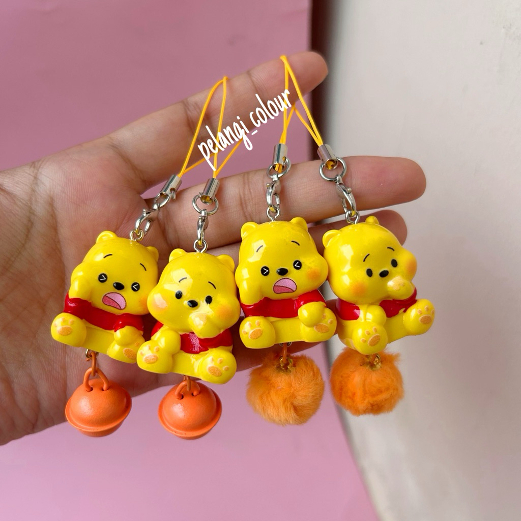 Aksesoris strap handphone Gantungan kunci winnie the pooh / Ganci Winnie the pooh / Gantungan hp Win
