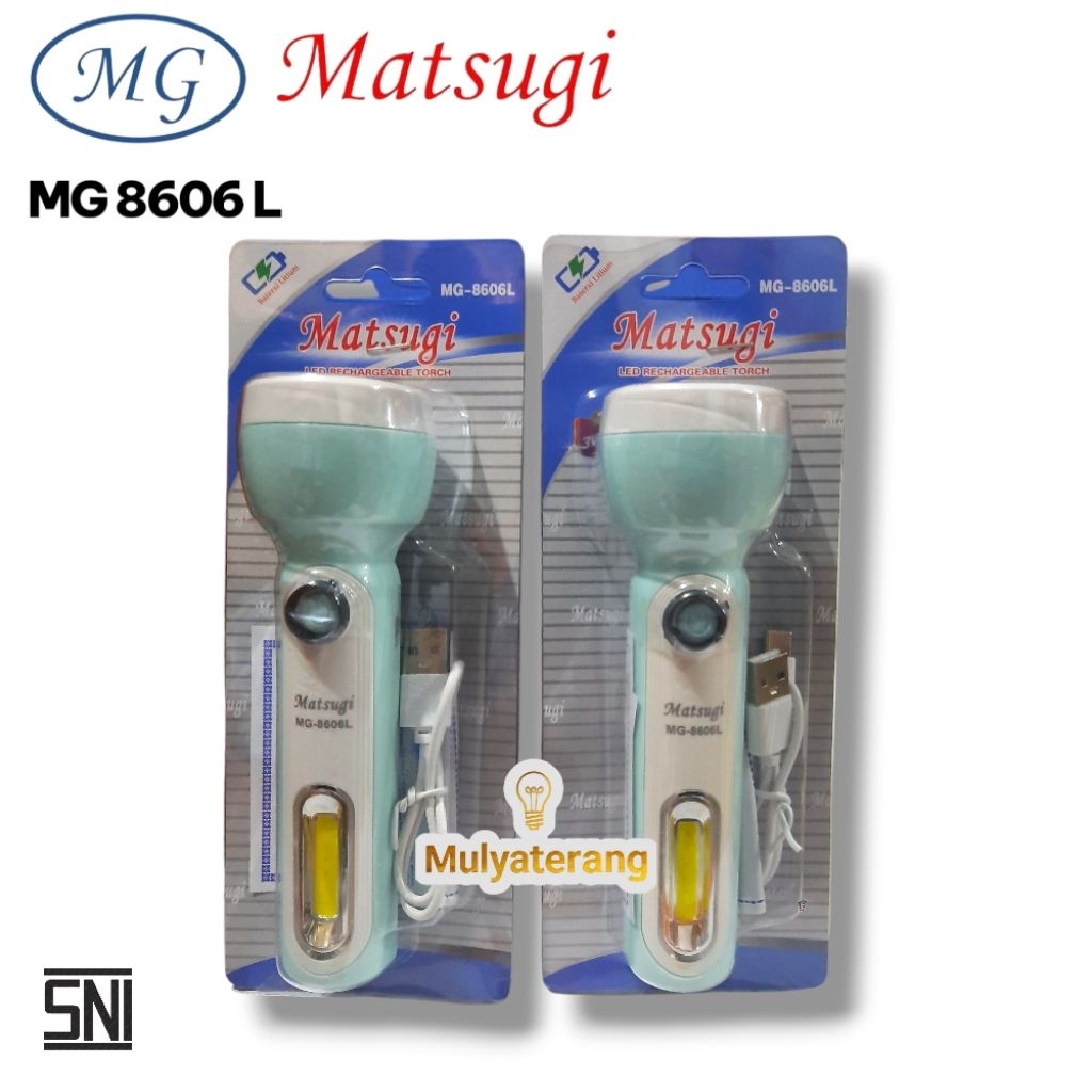 Matsugi Senter Tangan MG 8606 L 3 WAtt LED Recharger Original Harga Terbaik Grosir Murah Senter Tang
