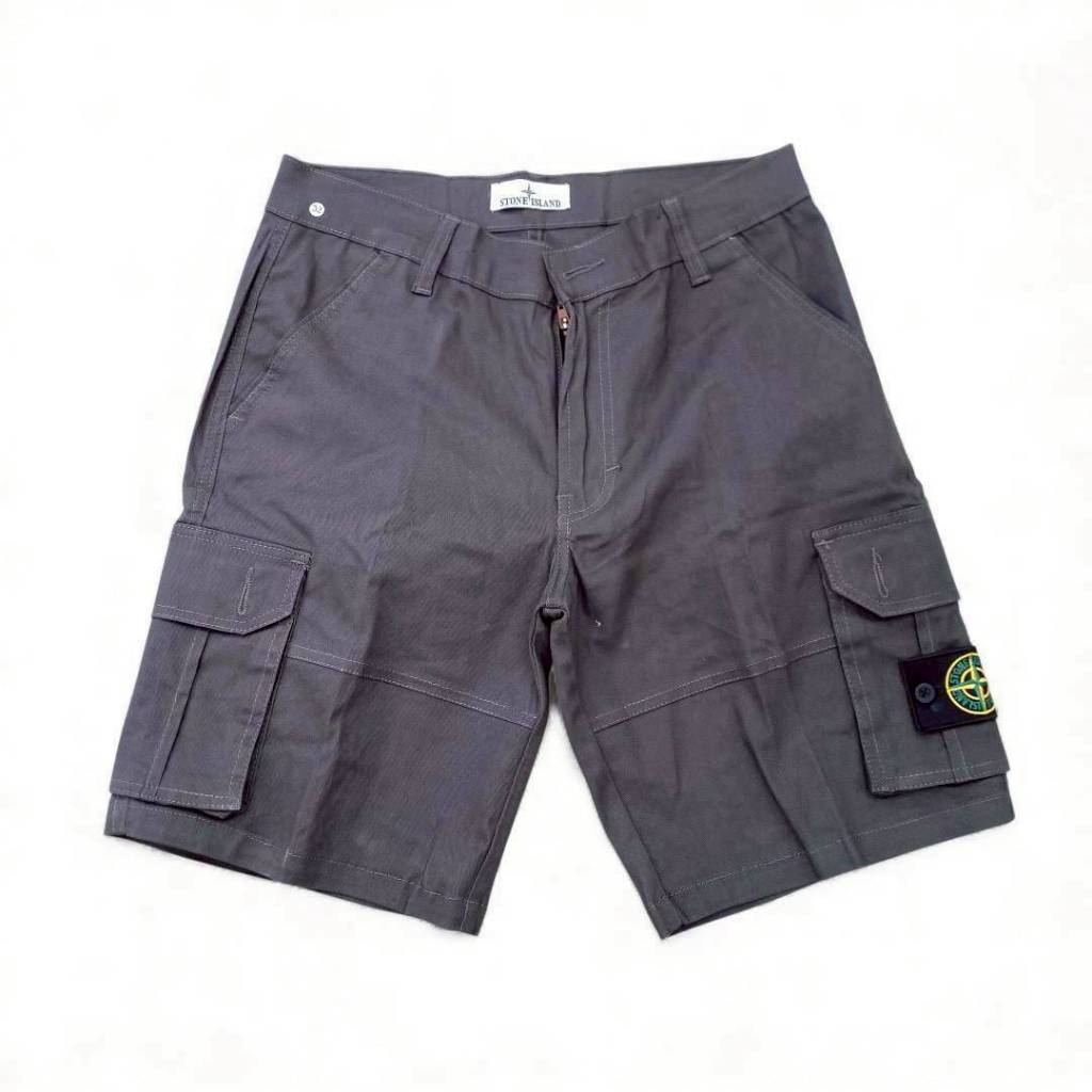 CELANA PENDEK SHORT CARGO TWILL SI CASUAL STONE ISLAND PATCH POCKET ABU TUA