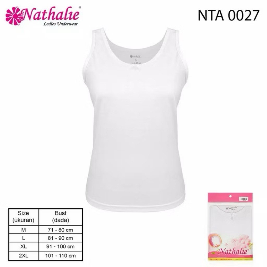 Singlet Nathalie / Singlet Wanita Remaja / Singlet Dewasa Wanita Putih Polos