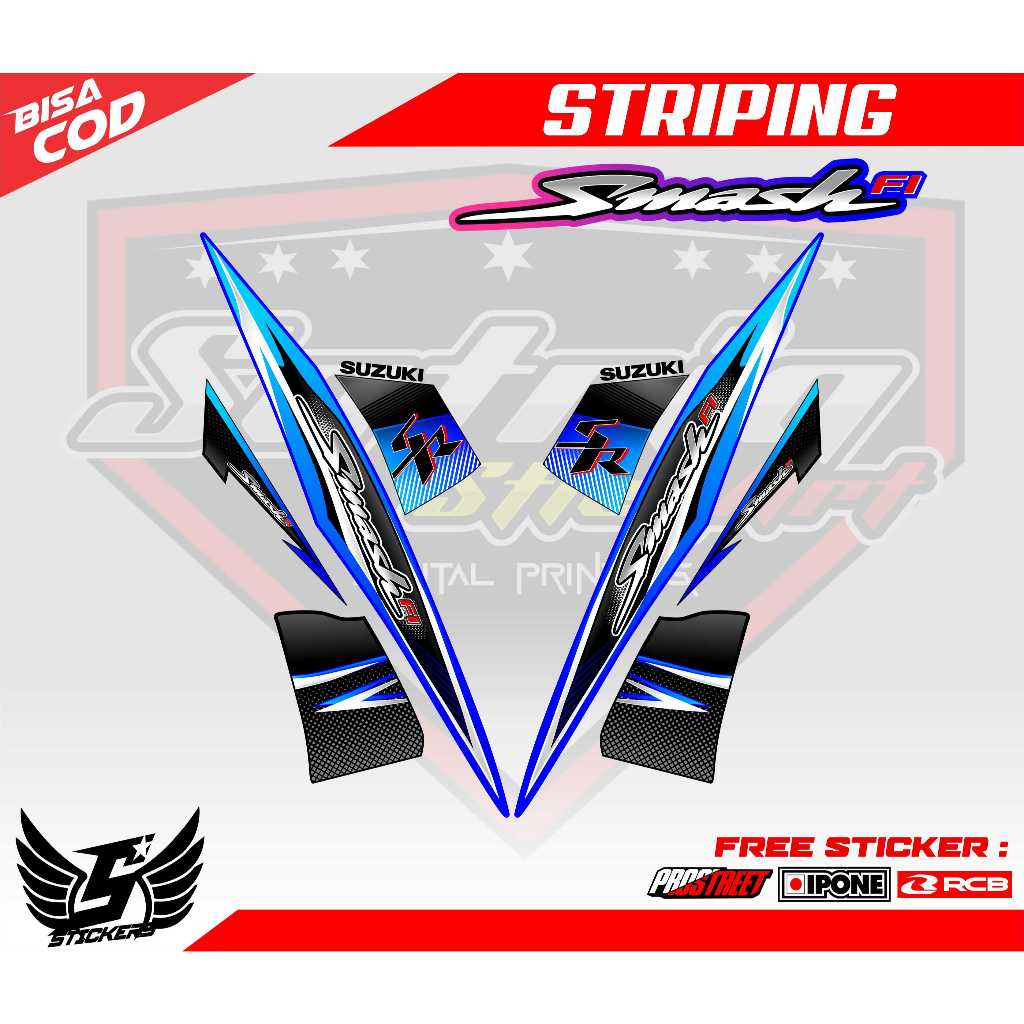 STRIPING VARIASI SUZUKI SMASH FI SR / STICKER LIST VARIASI MOTOR SUZUKI SMASH FI SR