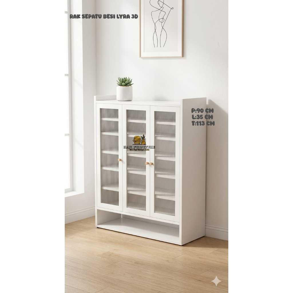 RAK SEPATU BESI LYRA 3D RAK SEPATU SANDAL MINIMALIS DARI BESI PONTIANAK