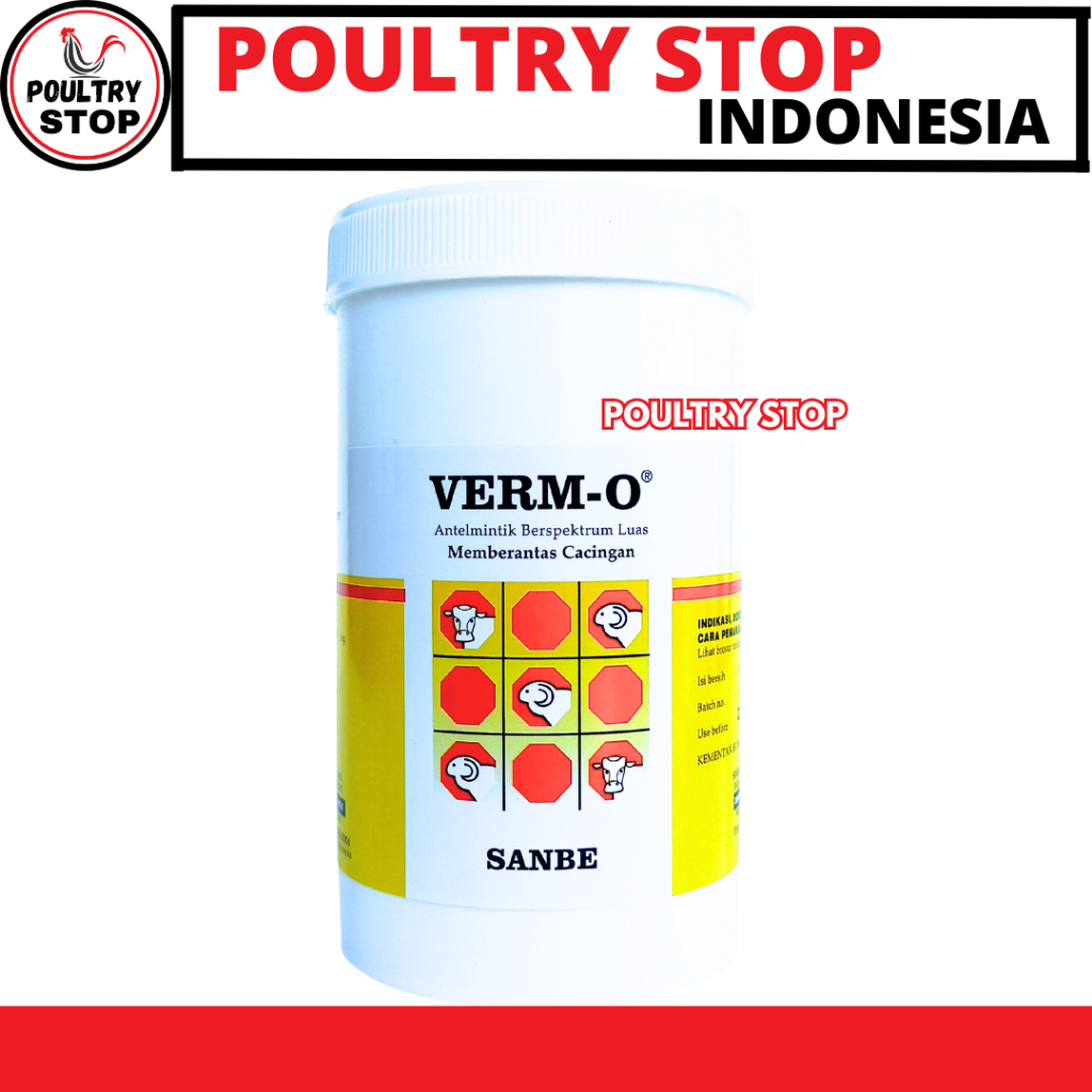 VERM O 12 BOLUS (1 TOPLES KECIL) SANBE - Obat Cacing Ampuh untuk Sapi Kerbau Kuda Spektrum Luas