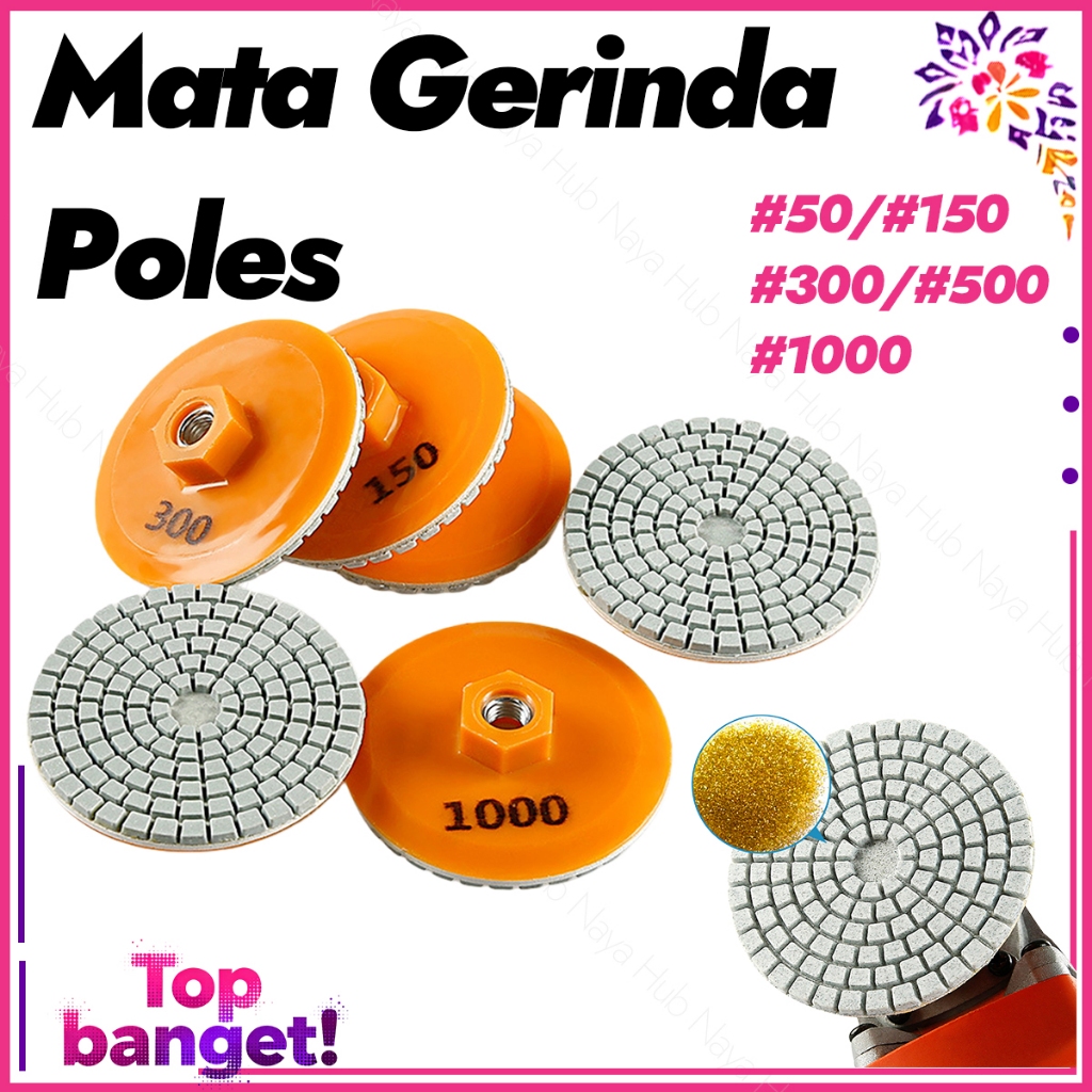 Mata Gerinda Poles Diamond Polishing Pad  Ukuran Ayakan #50-#1000 Tahan Aus Dan Tahan Lama Kering Ba