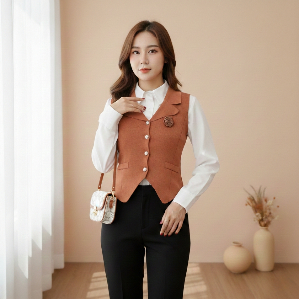 Outer Rajut Wanita | Outer Cokelat Wanita | Outer Shella Rajut Lengan Panjang Lunnabby