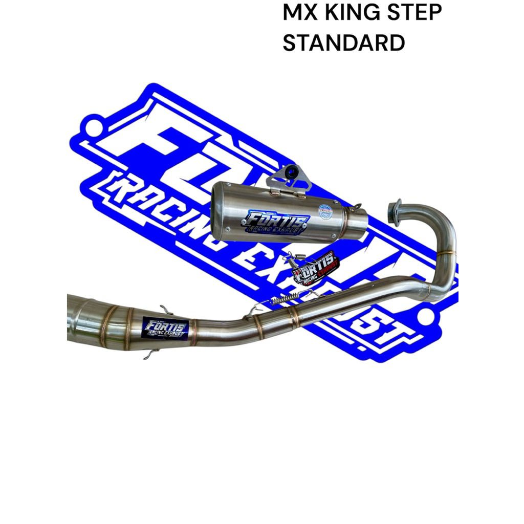 Knalpot fulset mx king step standar bending 32 rata original fortis model GP2 diameter 50