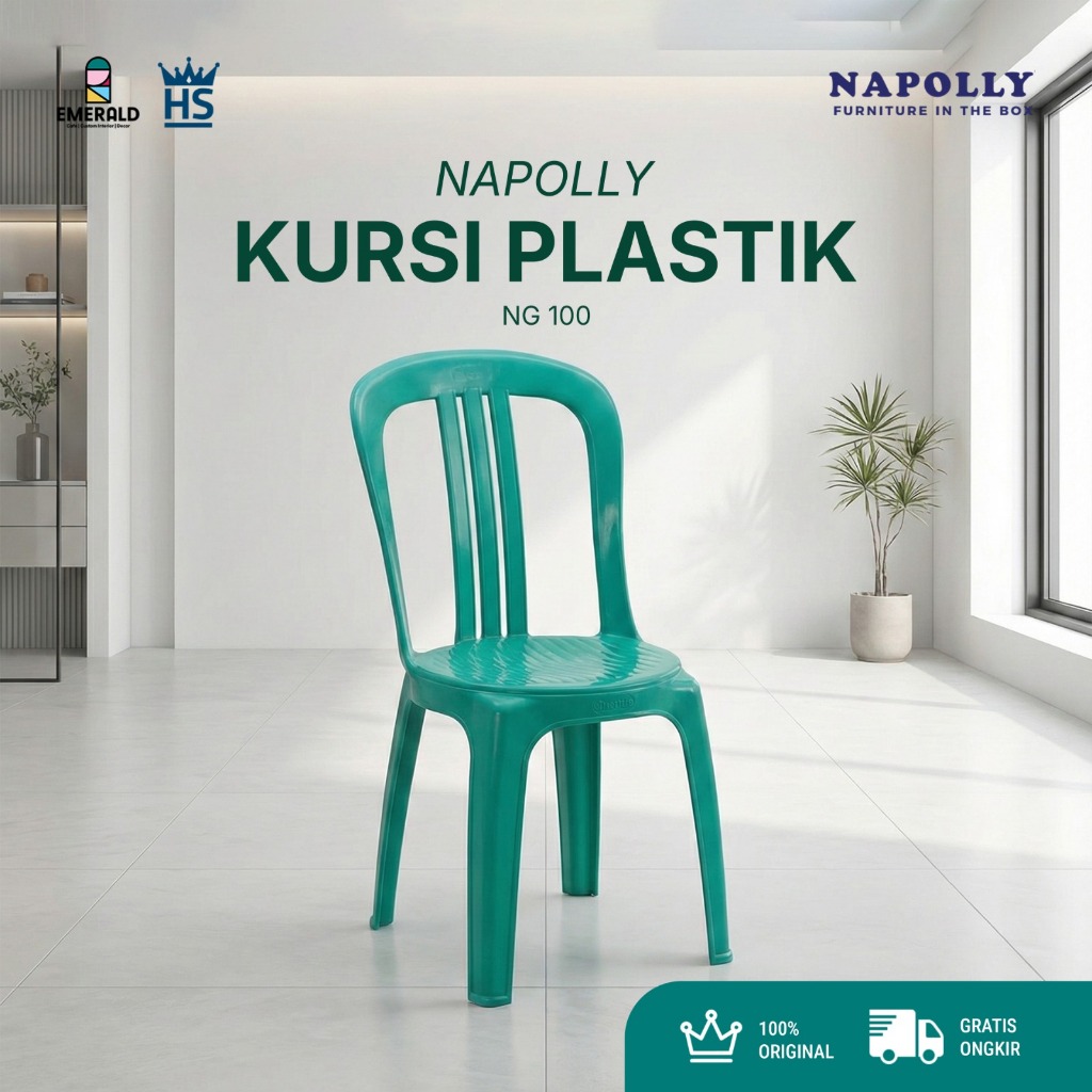 Kursi Plastik Napolly NG 100 Original | Kursi Rumah & Usaha | Kokoh & Awet