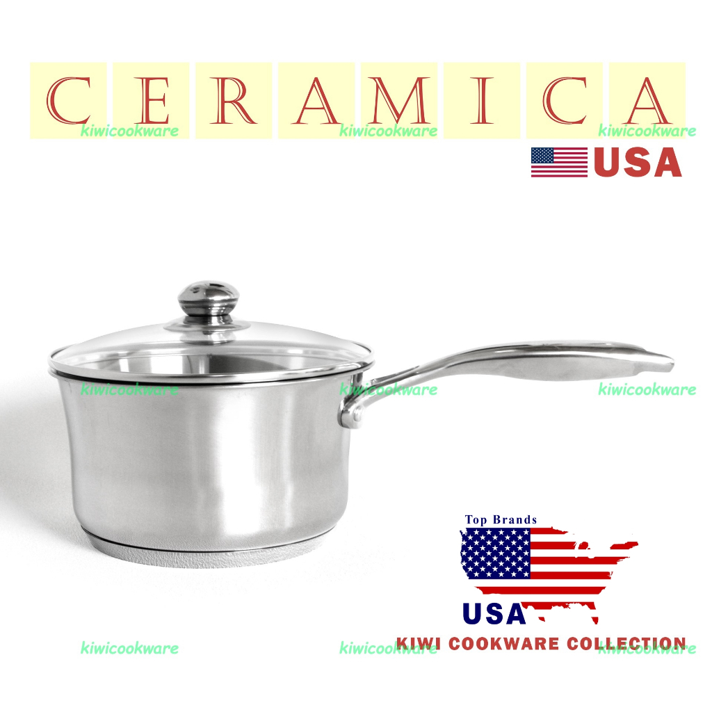Sauce Pan 20cm 2,8 Liter Panci Susu MPASI Stainless Steel Premium Ekspor Ceramica Aubecq Tivoli