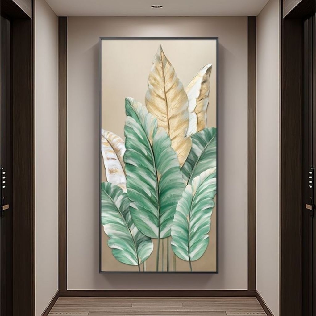 Lukisan Dinding Estetik Daun Pisang Tropical Modern Art