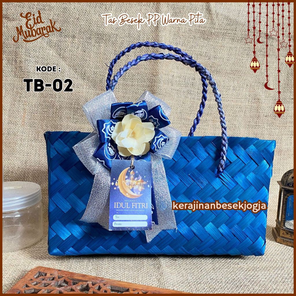 SERIES LEBARAN | TAS BESEK 27X9T 16CM WARNA PITA MUAT 3 TOPLES 800ML FREE HANG TAG | tas kue kering 