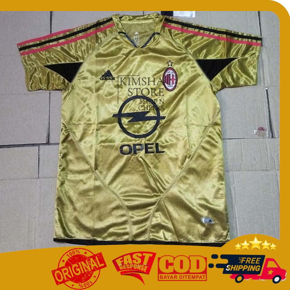 Kaos Adidas 3rd Jersey AC Milan 2004 2005 Football Club Soccer Third Shirt Seragam Ketiga Pakaian Ba