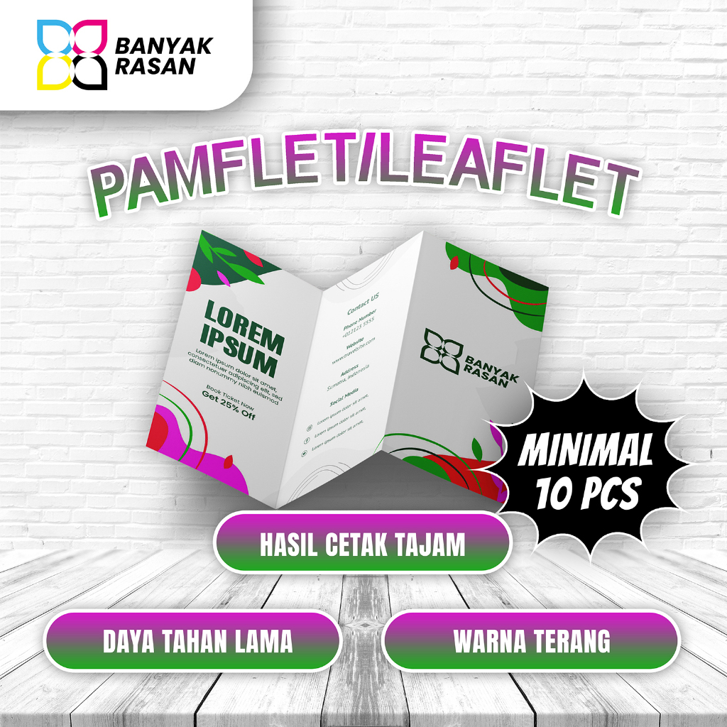 Cetak Custom Leaflet A4 2 Sisi Desain Sendiri | Proses Cepat | PAMFLET/LEAFLET