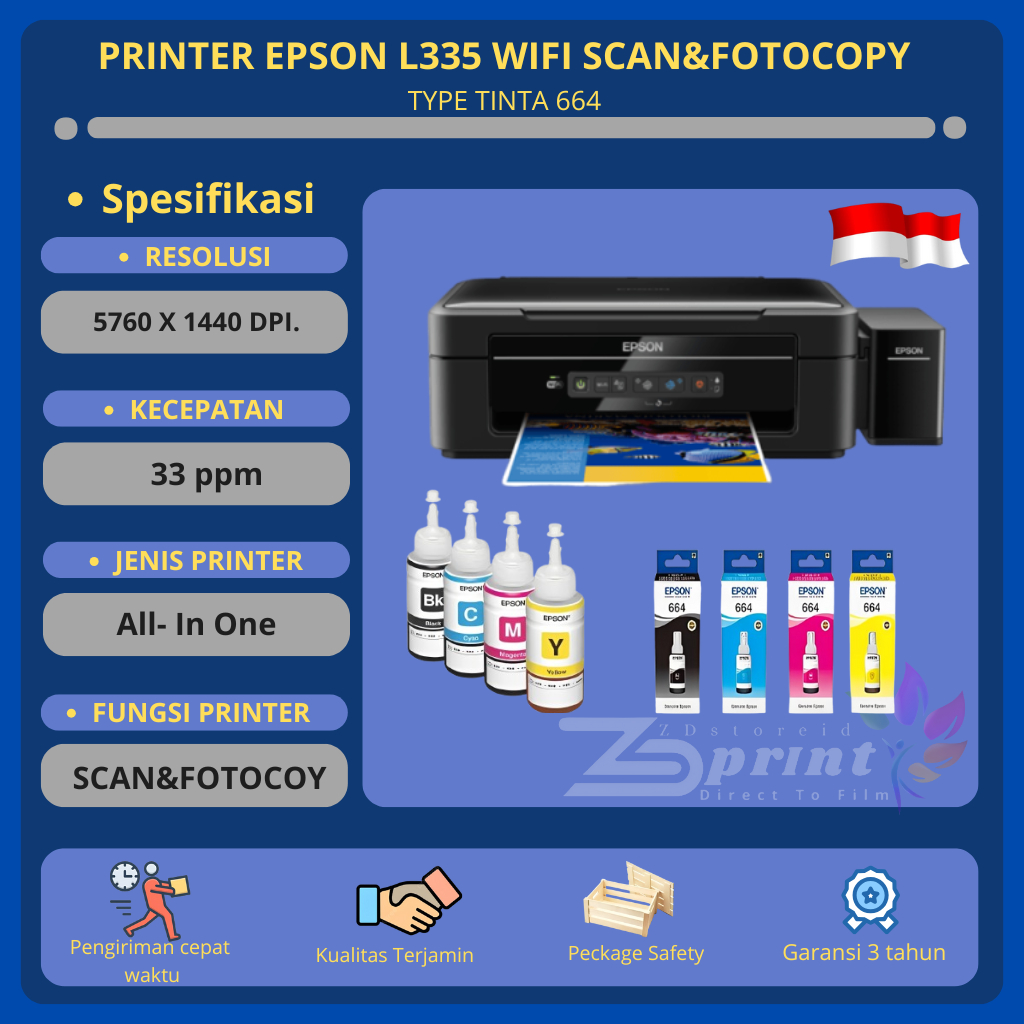 Printer Epson L355 Wifi Scan & Fotocopy