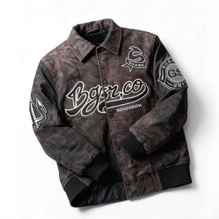 VARSITY JACKET FULL BORDIER BLACK WASHING PREMIUM - JAKET PRIA VARSITY BASEBALL TEBAL