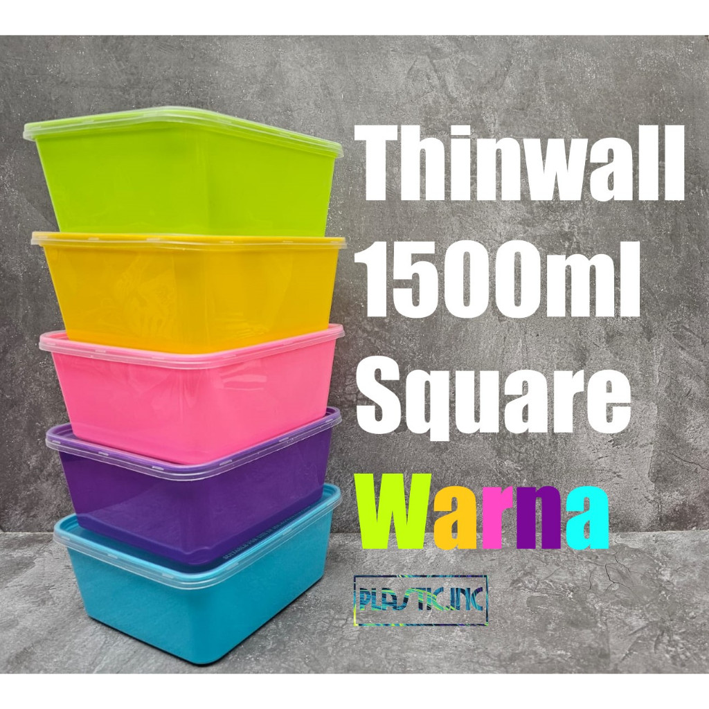 Thinwall 1500 ml Warna/Kotak Makan Plastik/Box Kotak Plastik/Kotak Plastik/Thinwall 1500ml