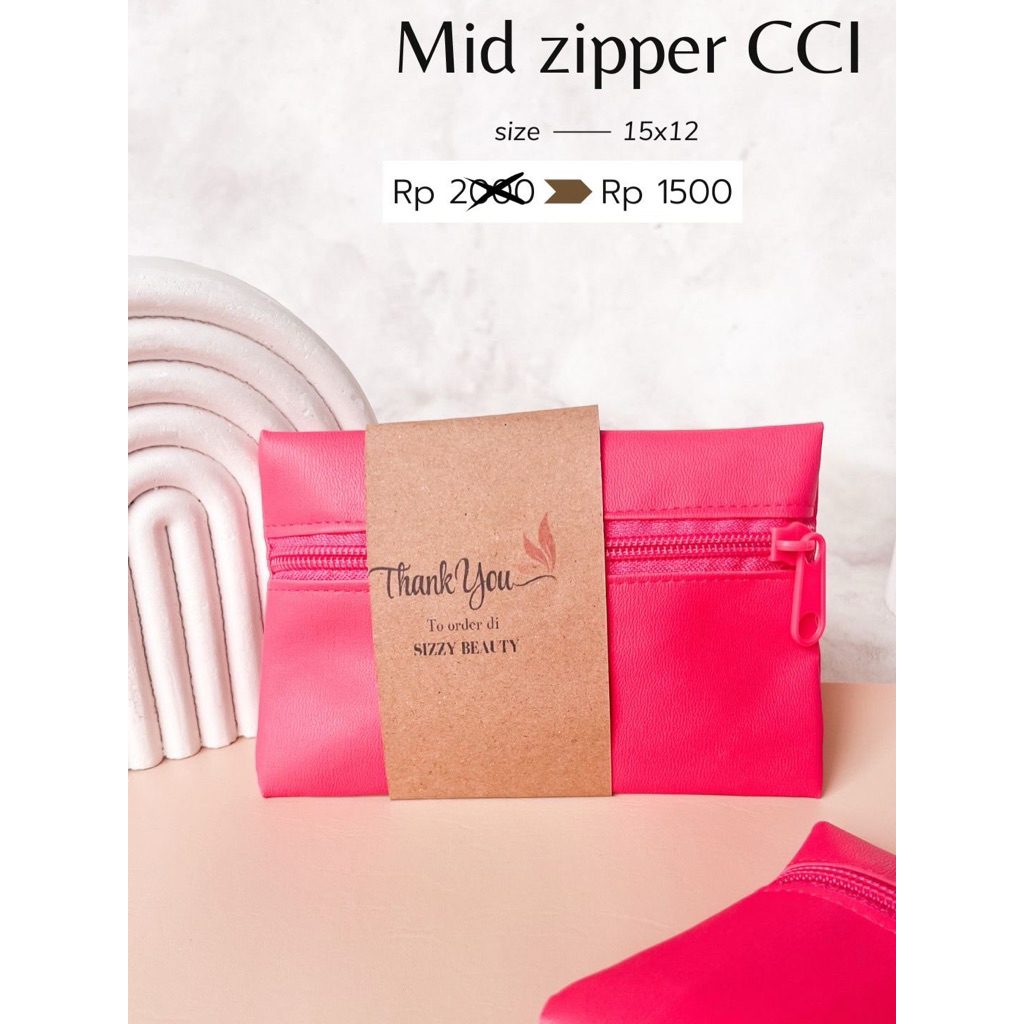 promo pouch mid zipper sintetis souvenir