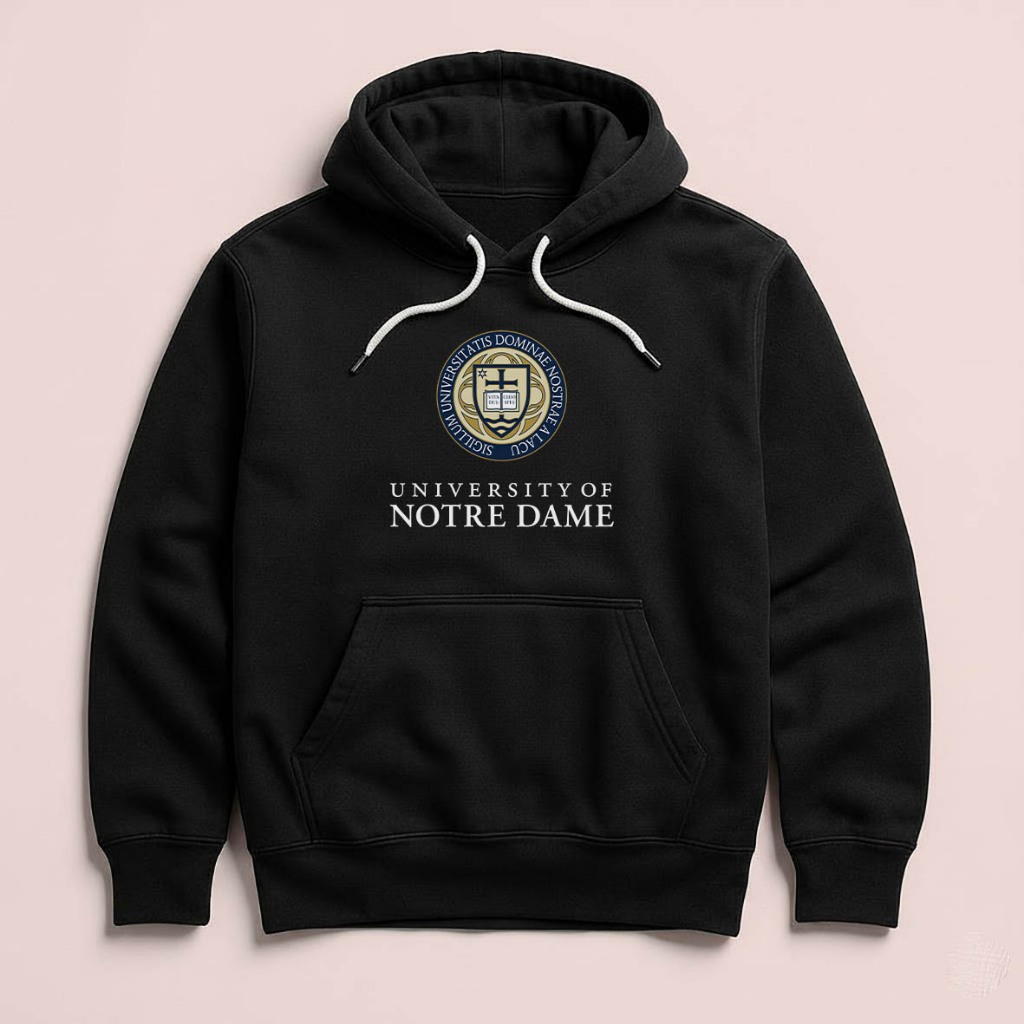 Hoodie University of NOTRE DAME indiana Unisex Sweater Fleece Black Cloth