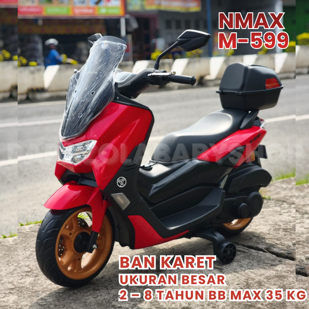 [FREE AKI DAN CHARGER] MAINAN MOTOR AKI ANAK NMAX // NMAX ANAK BISA DI KENDARAI PMB M-599