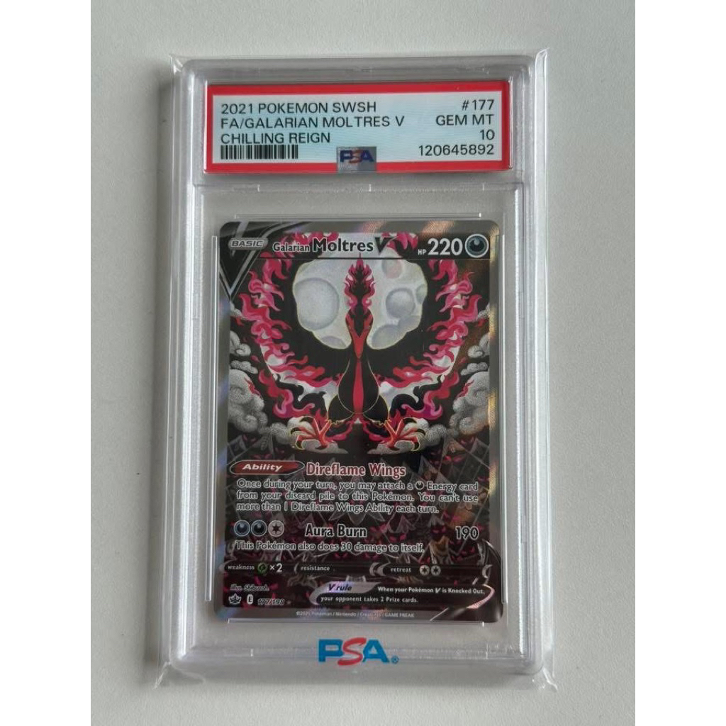 Galarian Moltres Chilling Reign PSA 10
