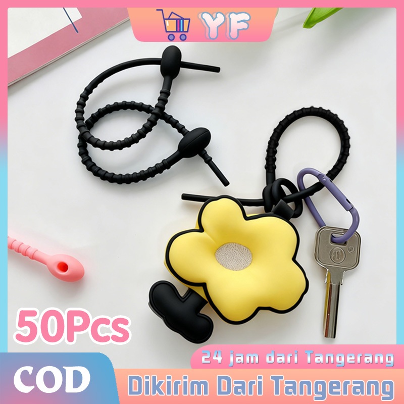 50Pcs Tie Kabel Tis Silicone Multifungsi Lucu / Kabel Ties Silicone / Karet Pengikat Kabel Serbaguna