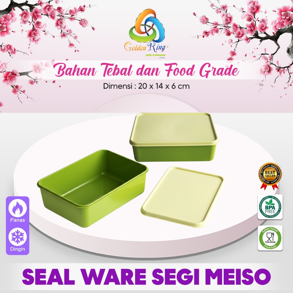 ( 3 PCS ) SEAL WARE SEGI MEISO / KOTAK BEKAL PLASTIK / KOTAK PENYIMPANAN MAKANAN / KOTAK BEKAL