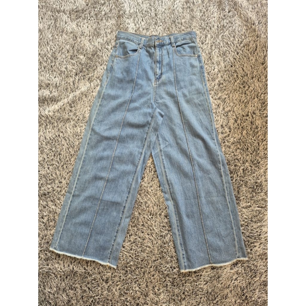 celana jeans kulot bertulang unfinish (GU)