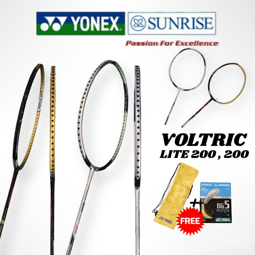 Raket YONEX VOLTRIC 100,200,200Light Original 4U/5U