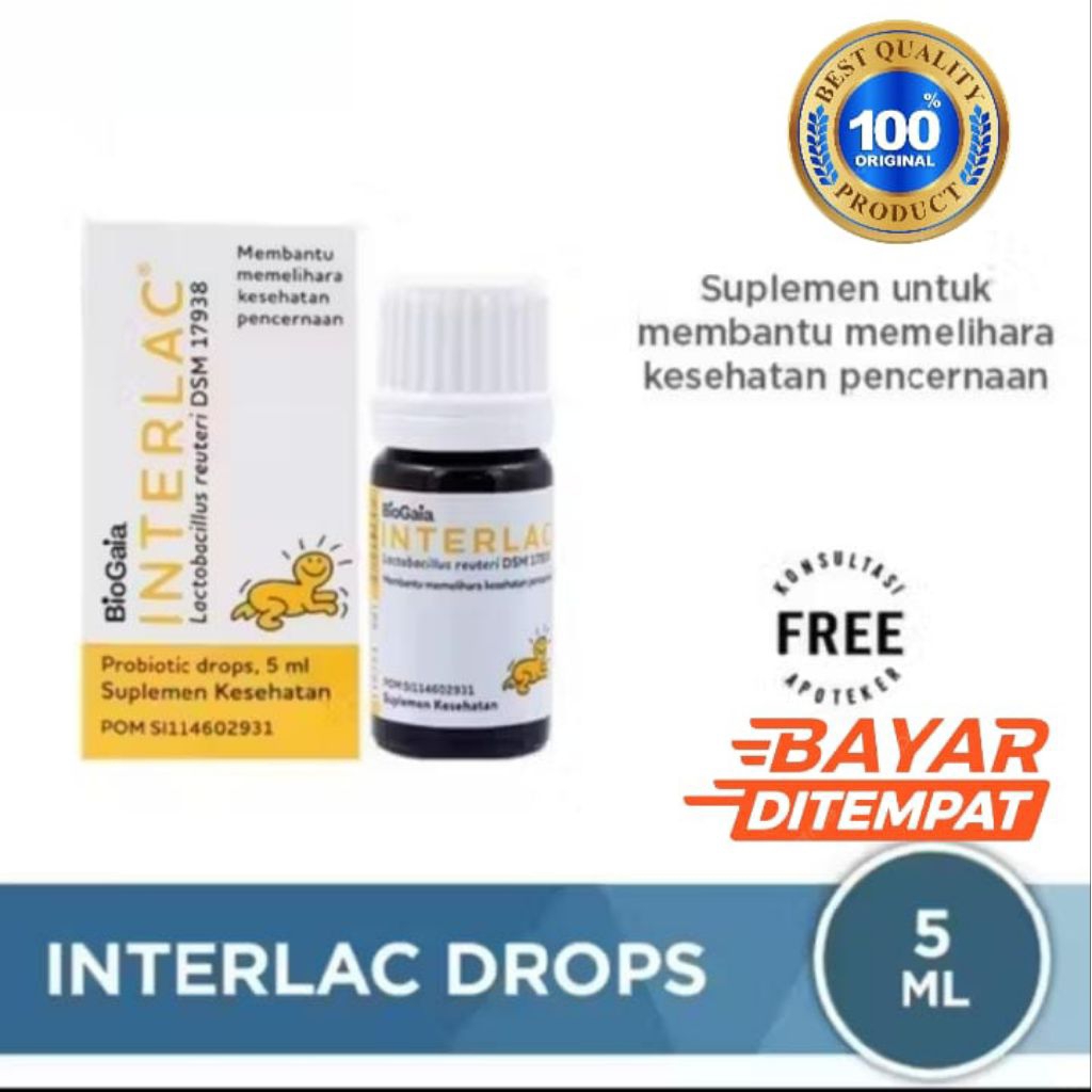Interlac Drops 5 Ml Probiotik Untuk Bayi