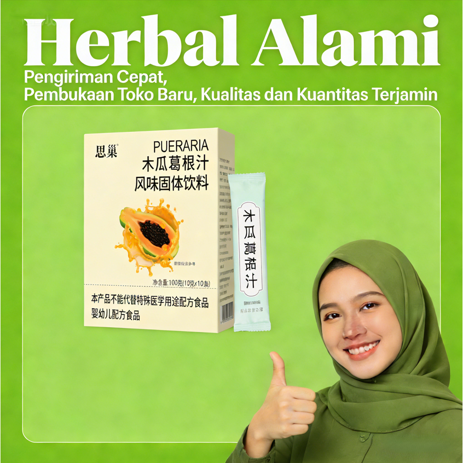 Grand Opening Kirim Cepat/ Sachet Ritel Bubuk Pepaya Pueraria Mirifica - Jus Herbal Alami Kesehatan 