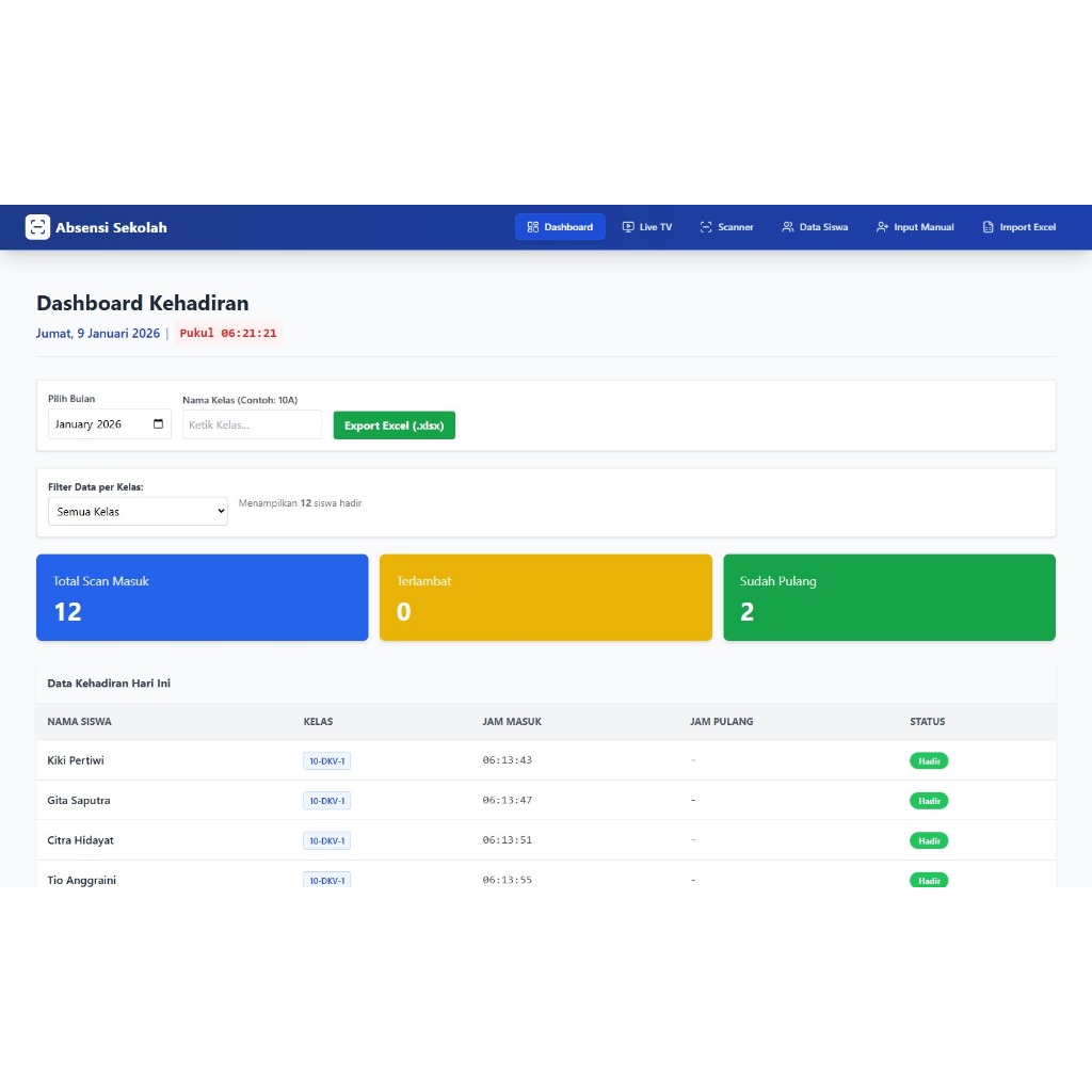Jasa Pembuatan Website | Absensi Siswa dengan Barcode Berbasis Web Bisa Online Atau Offline