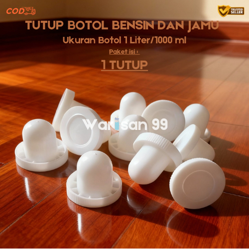 [Isi 1 tutup] Tutup Botol Bensin / Jamu 1 Liter | Tutup Botol Plastik Putih Rapat