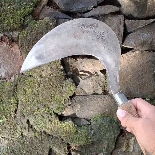 Arit/Sabit Rumput Original Sipuhan Baja Asli Garut Cap88 Model Cikajang Gagang Kayu Sonokeling