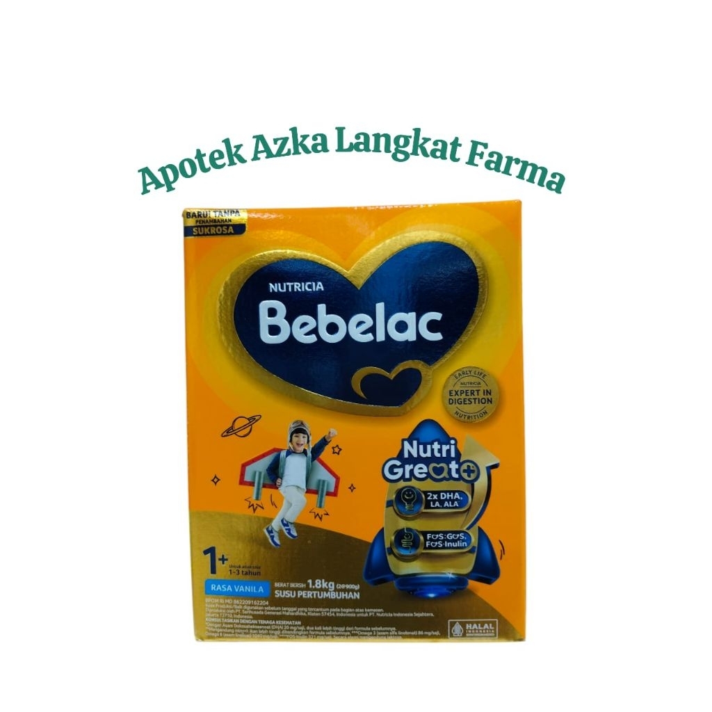 Susu pertumbuhan Bebelac 1+ 1-3 Tahun 1,8kg RASA VANILA