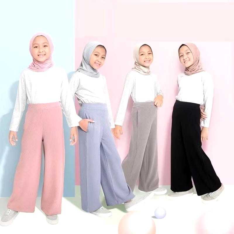 Celana Kulot Scuba Anak Perempuan Usia 4-13 / Celana Scuba Anak / Kulot Anak Perempuan / Celana Panj