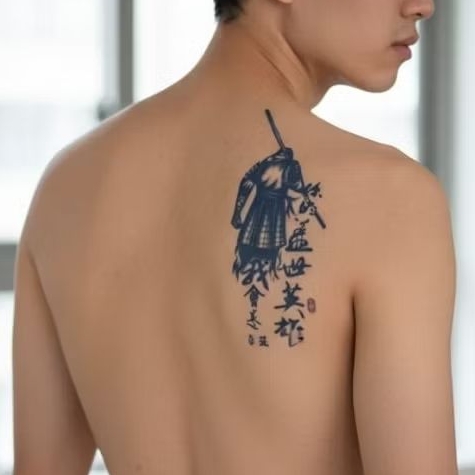 SEMI PERMANEN COD Tatto Temporer GZ 179 PRIA SAMURAI size 20x14 stiker tatto temporary tatto tempel 