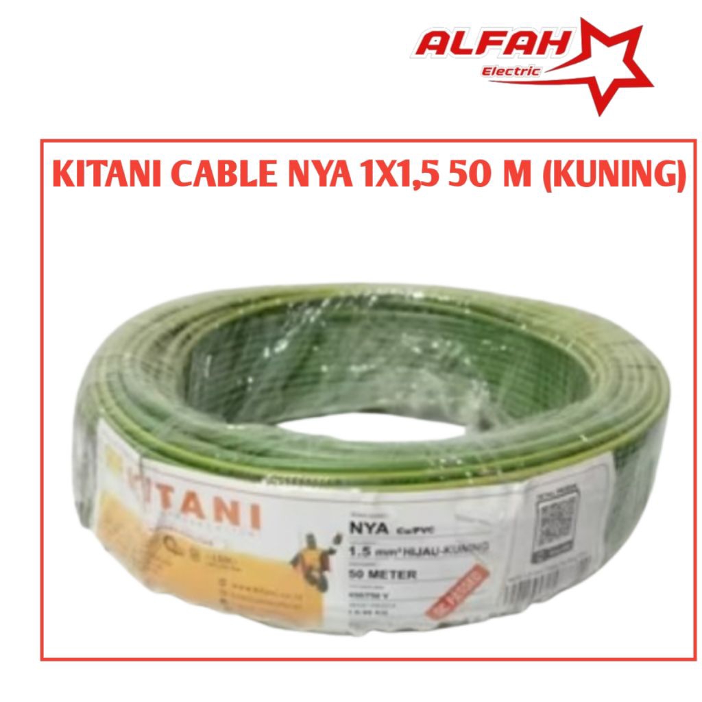 KITANI CABLE NYA 1X1'5 50 METER (KUNING)