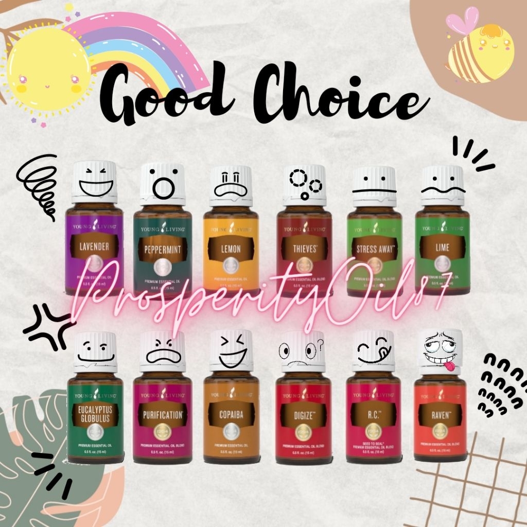 Good Choice Oil Young Living 15ml Cedarwood, Citronella, Clove, Copaiba, Cypress, Eucalyptus Globulu