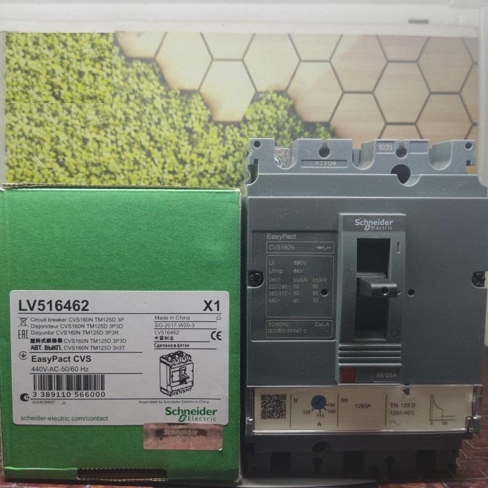 MCCB Breaker CVS160N 3P 125A TM125D 3Pole CVS160N 3Phase 125 A 3 PHASE 3 POLE