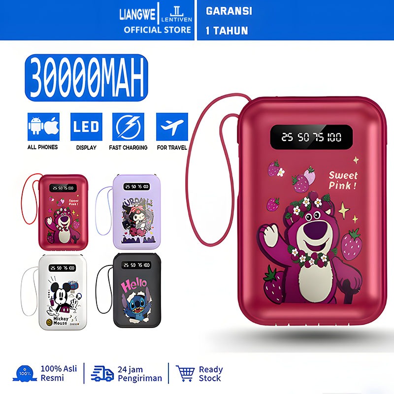 LIANGWE LENTIVEN Powerbank 30000mah Mini Transparan Fast Charging BHG
