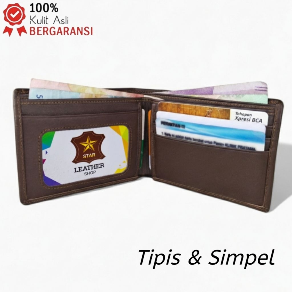 Dompet Pria Kulit Asli 100% Original Dompet Pria Simpel Tipis