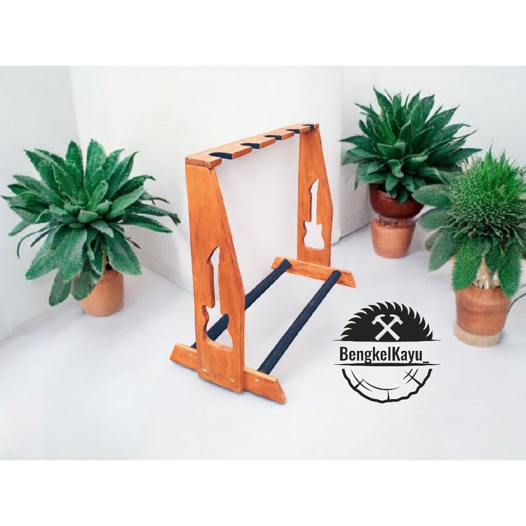 rak gitar kayu - stand gitar - slot 3-5 - rak gitar aesthetic - rak gitar bagus - stand gitar varias
