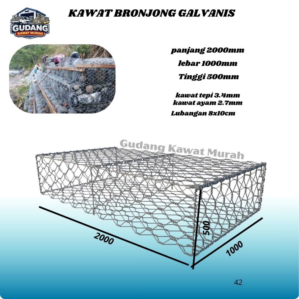 Kawat Bronjong Galvanis Murah Tahan karat untuk